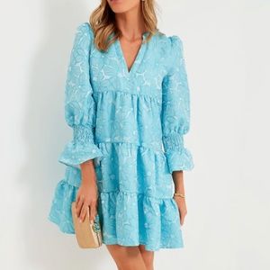 Tuckernuck - Pomander Place - Blue Daisy Jacquard Fancy Kenzo Dress